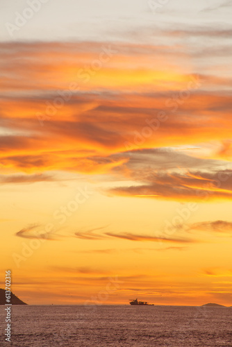 Sunrise on Arpoador Stone in Rio de Janeiro, Brazil. photo