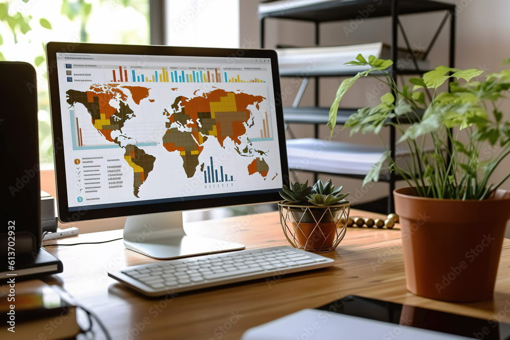 Concept of data investment work place for securities exchanges, free photos Concept of data investment work place for securities exchanges, free photos