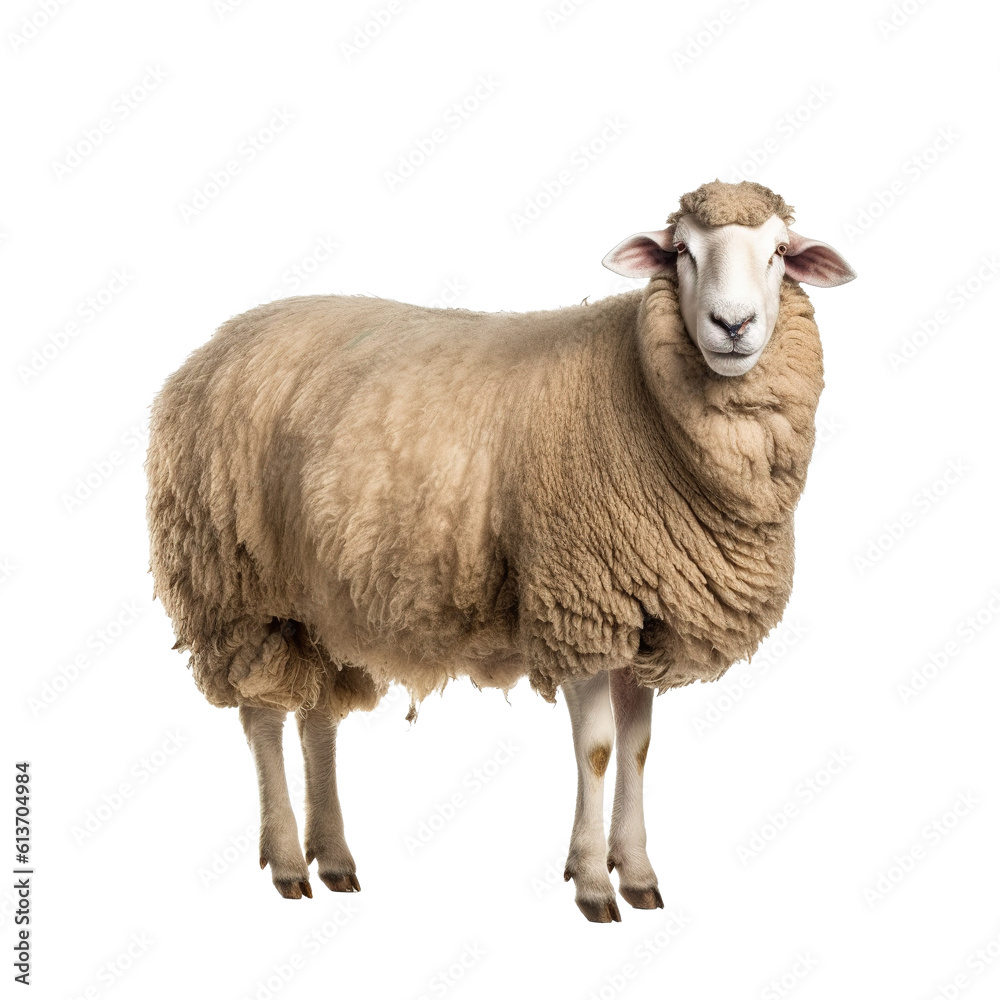 Fototapeta premium Standing sheep isolated