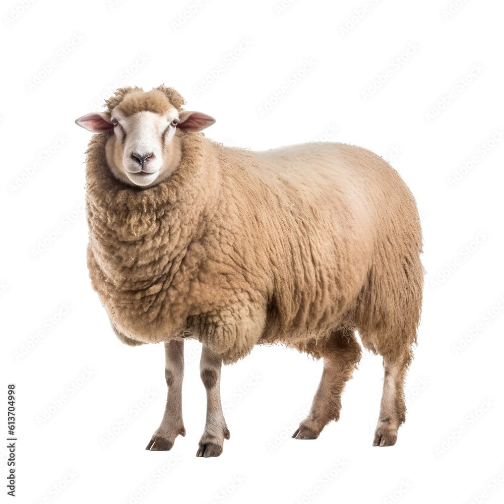 Standing sheep isolated