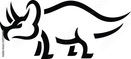 Simple Abstract Illustration of Triceratops Dinosaur