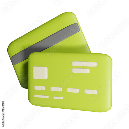 3d credit card icon.business finance and banking. online shopping and online payment. 3d render illustration