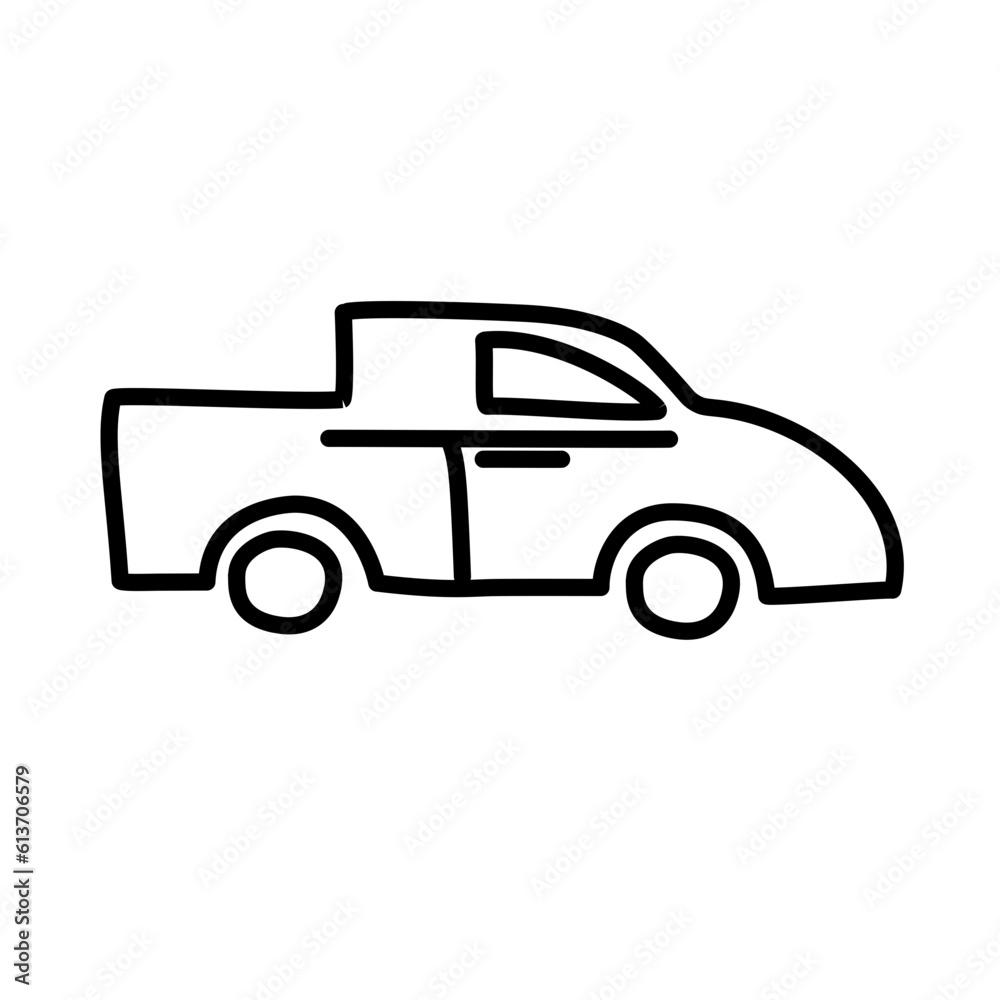 car doodle line icon