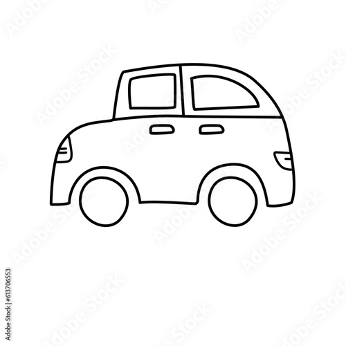 car doodle line icon