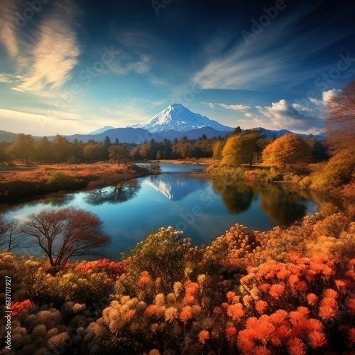 lake and mountains