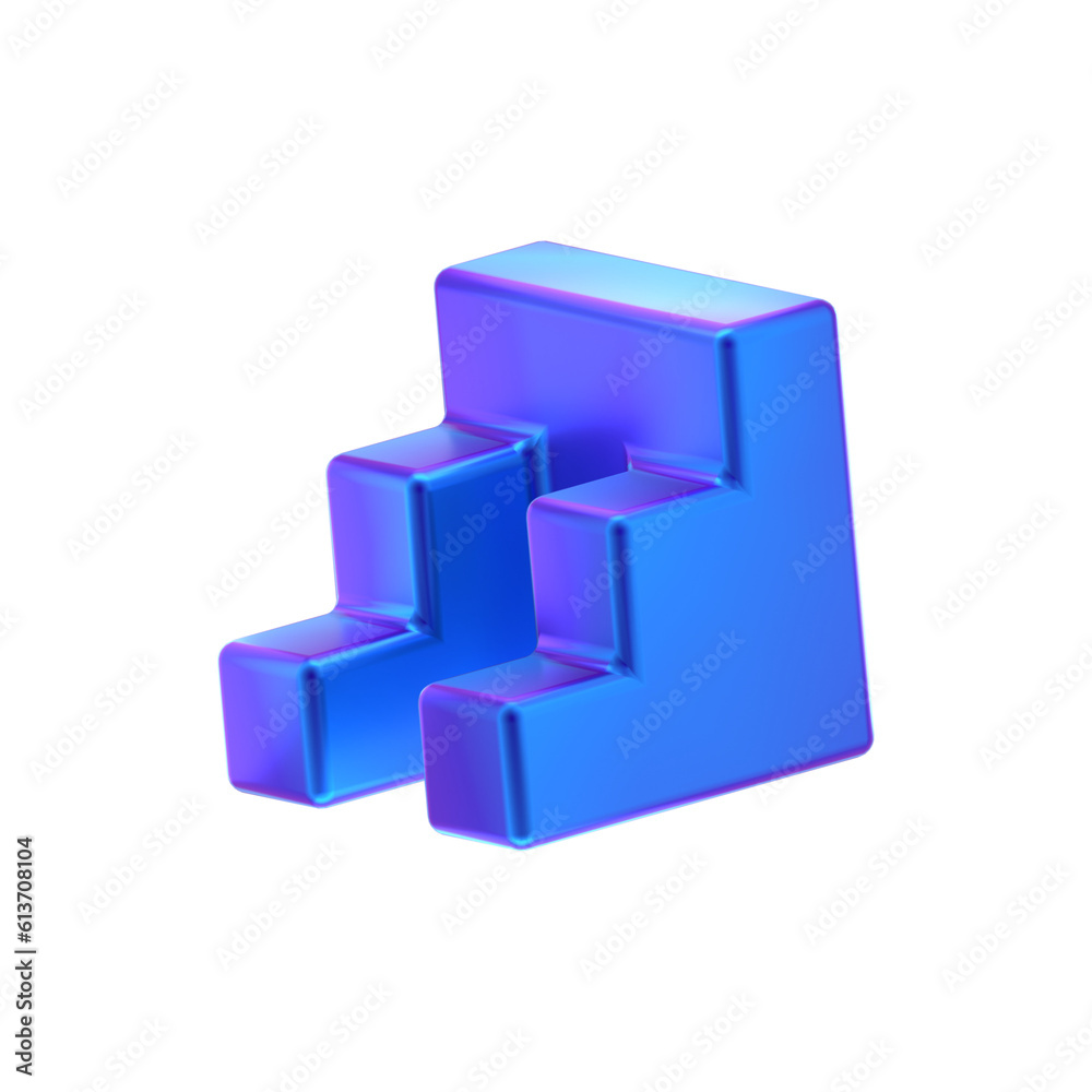 Obraz premium 3D ABSTRACT PURPLE METAL OBJECT RENDER
