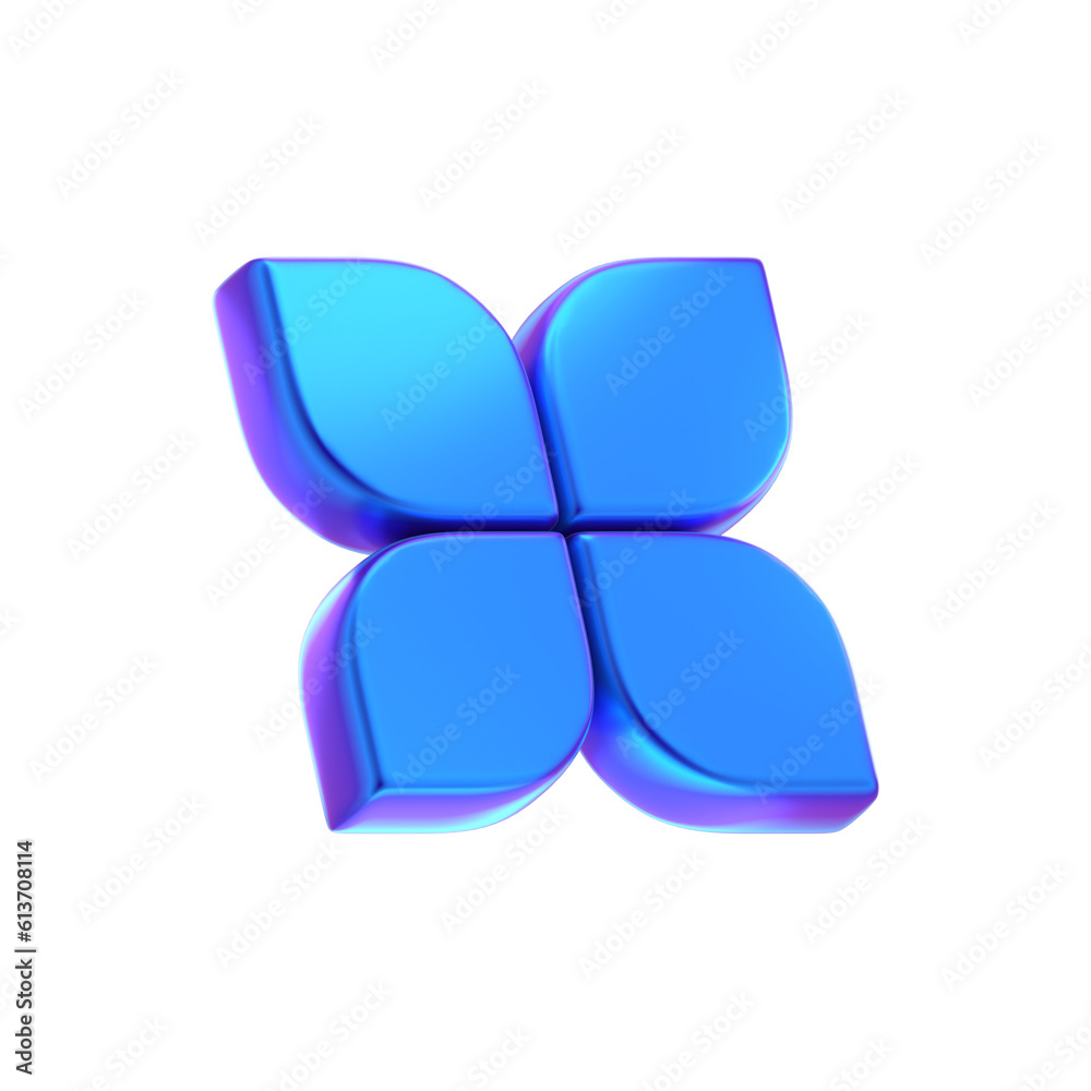 3D ABSTRACT PURPLE METAL OBJECT RENDER