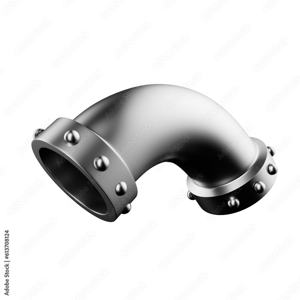 Obraz premium 3D render metal pipes