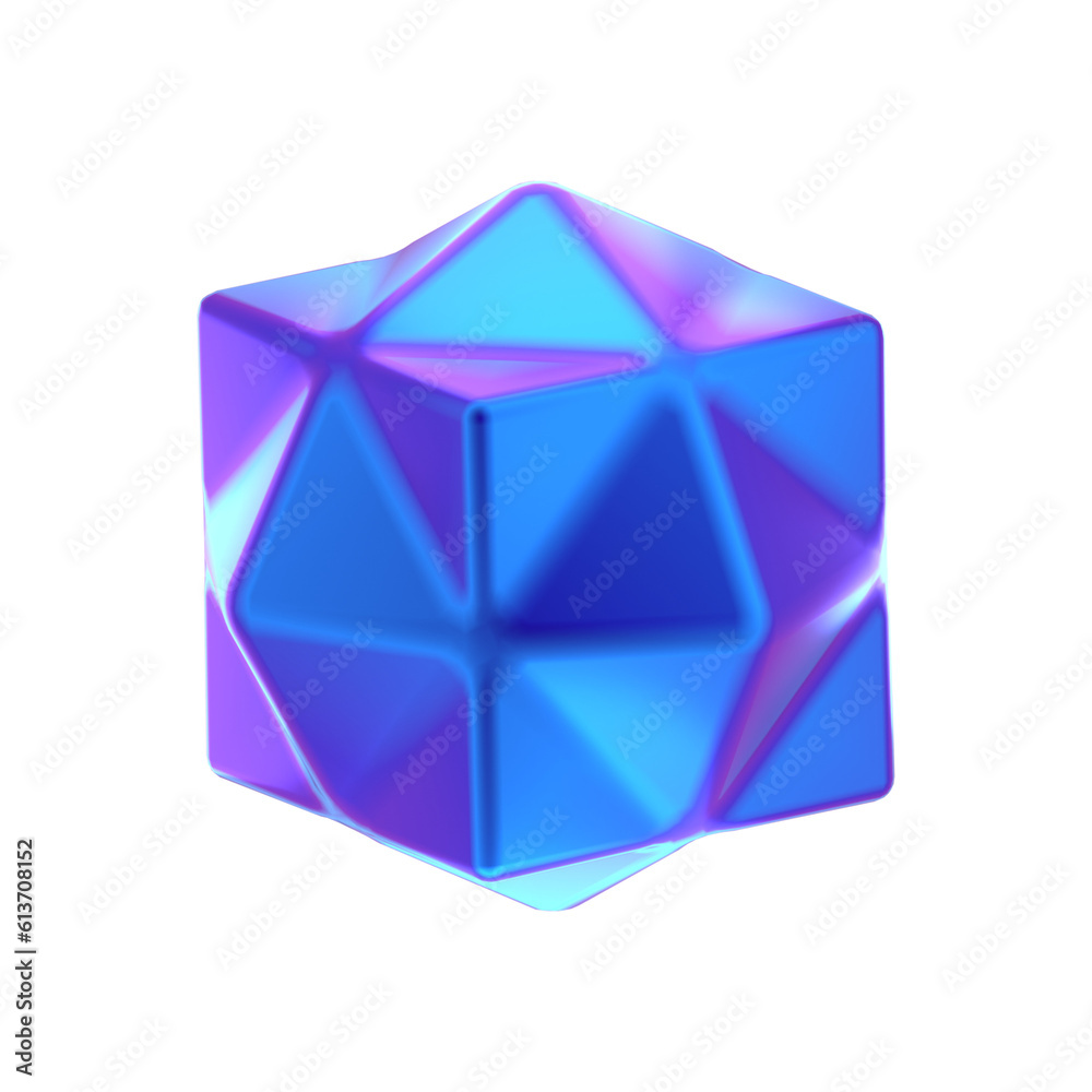 3D ABSTRACT PURPLE METAL OBJECT RENDER