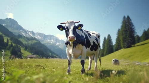 cow in the mountains photo