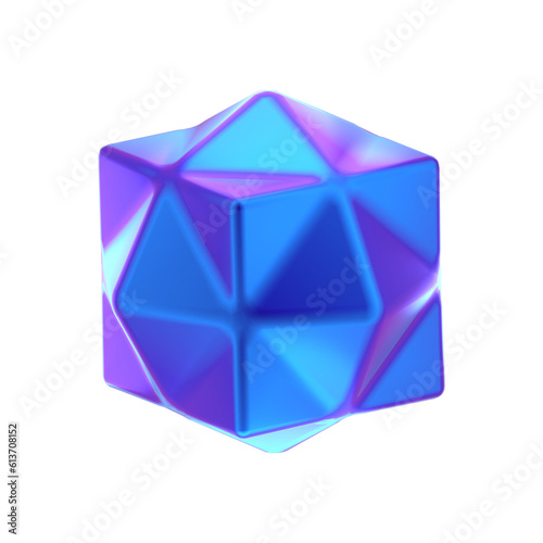 3D ABSTRACT PURPLE METAL OBJECT RENDER