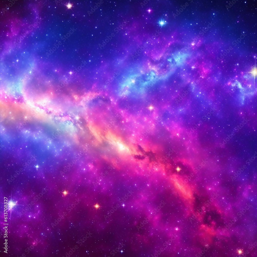 Colorful space galaxy cloud nebula. Stary night cosmos. Universe science astronomy. Supernova background wallpaper. Generative AI.