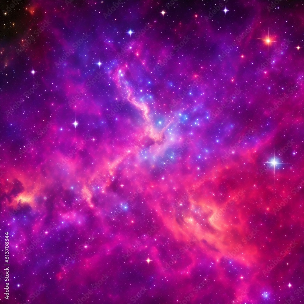 Obraz premium Colorful space galaxy cloud nebula. Stary night cosmos. Universe science astronomy. Supernova background wallpaper. Generative AI.