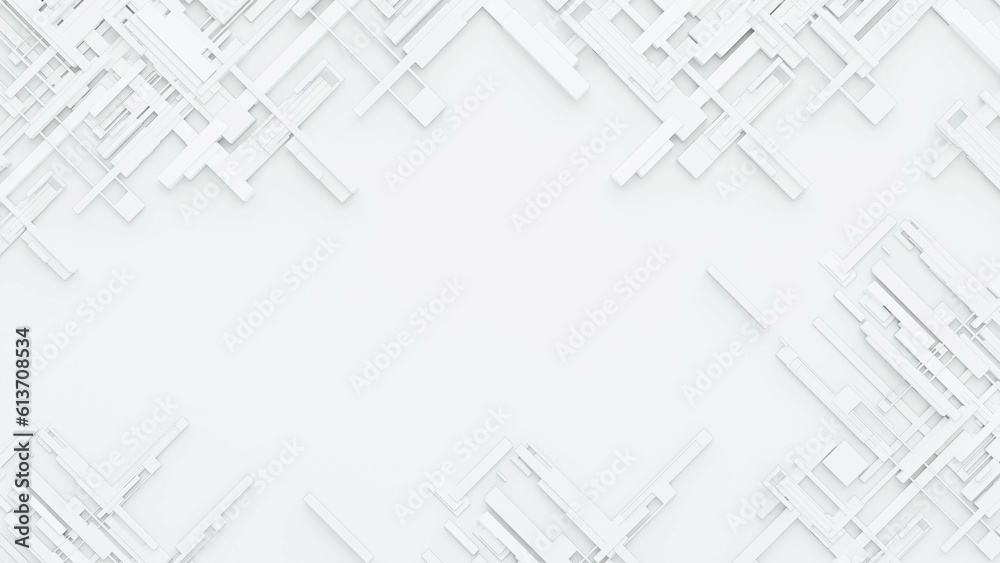 3d illustration of Futuristic frame artistic geometric design drawing or draft style black and white architecture and modern tech background banner and wallpaper.3d render. 3d illustration of Futuristic frame artistic geometric design drawing or draft style black and white architecture and modern tech background banner and wallpaper.3d render.