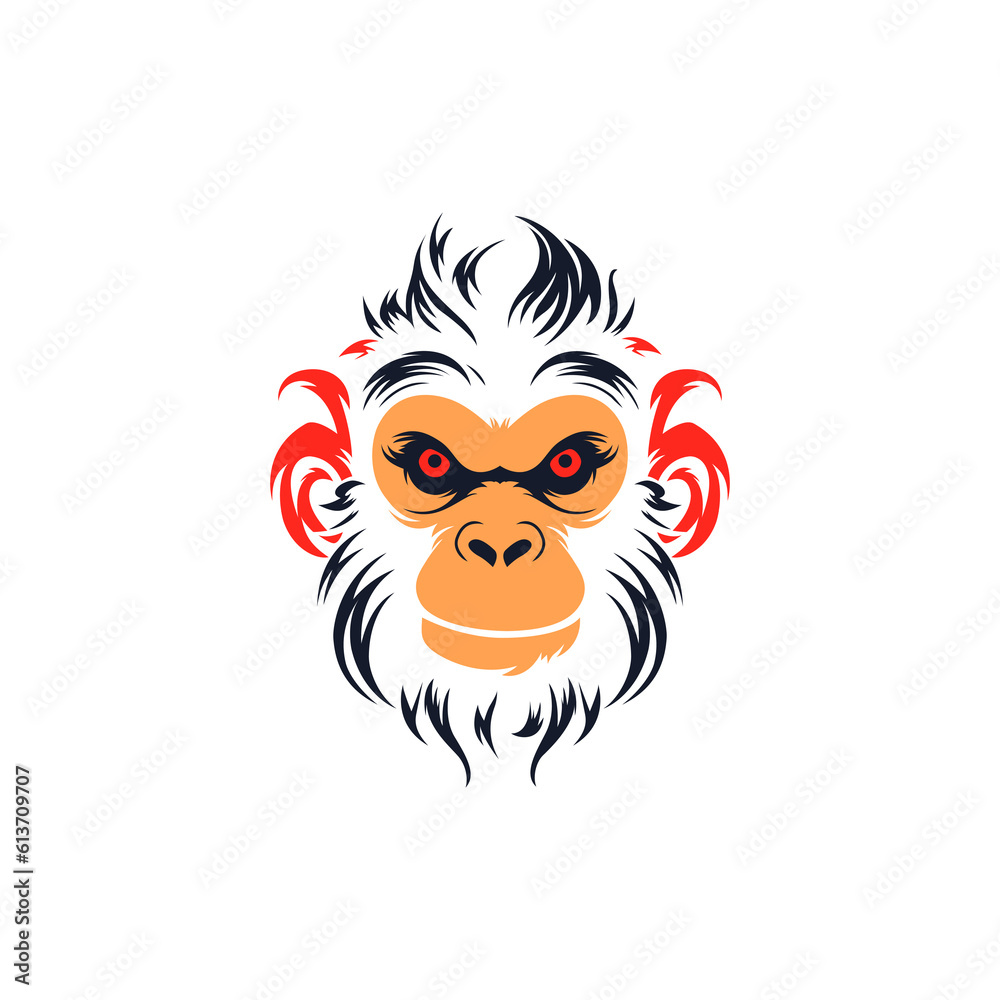 Naklejka premium simple abstract monkey animal company logo