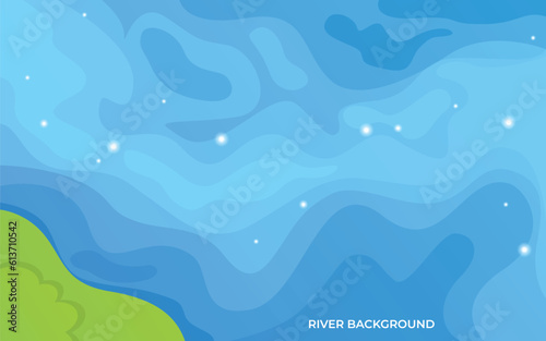 Top view river landscape in forest background