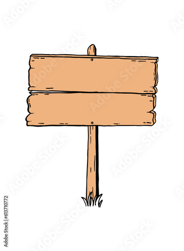 Wooden Handdrawn Signboard