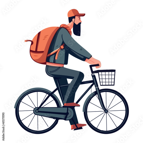 Modern businessman cycling outdoors