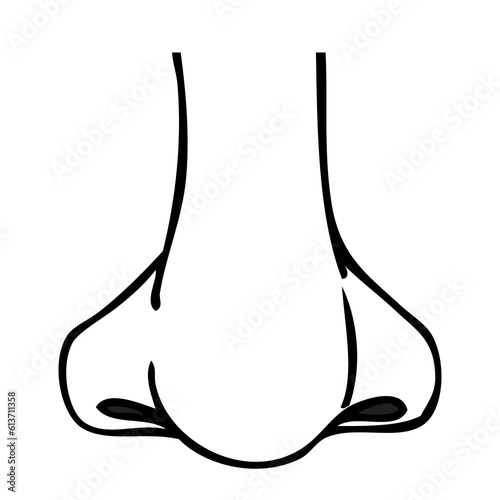human nose sketch vector illustration