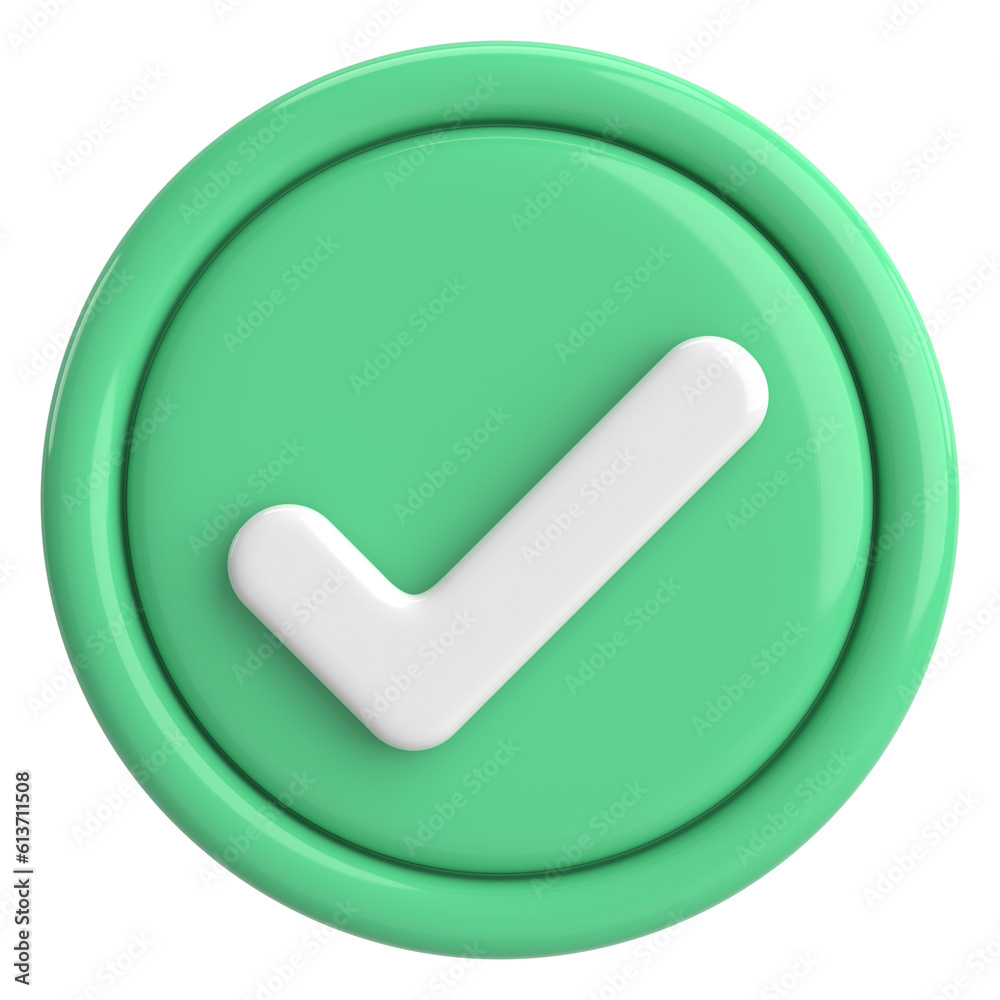 3D checkbox. Check mark. 3D illustration. 3D checkbox. Check mark. 3D illustration.