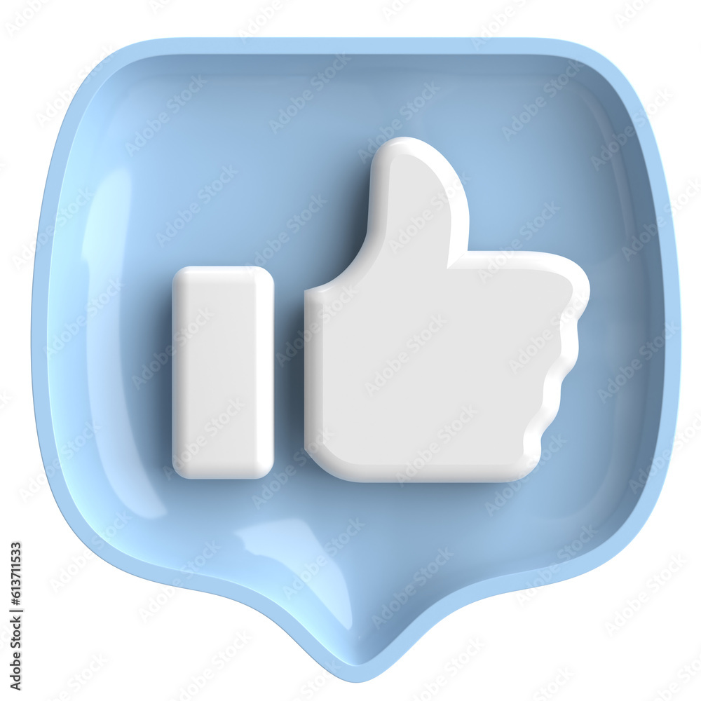Like icon. Like button. 3D illustration. Like icon. Like button. 3D illustration.