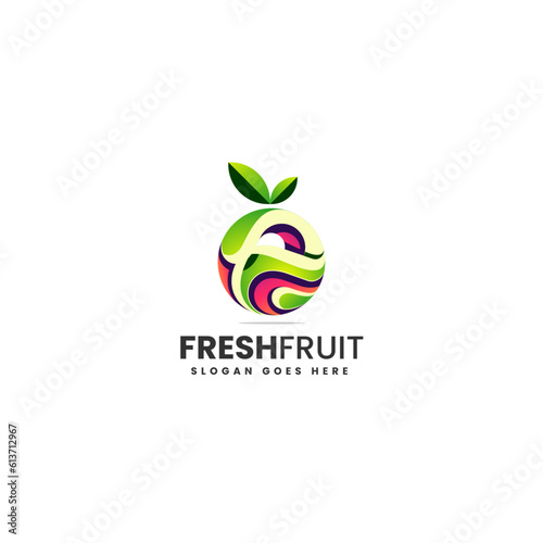 Free Download Vector Logo Illustration Fresh Fruit Gradient Colorful Style. - GFXLoad