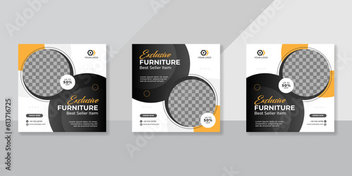 Modern Furniture social media post templates design