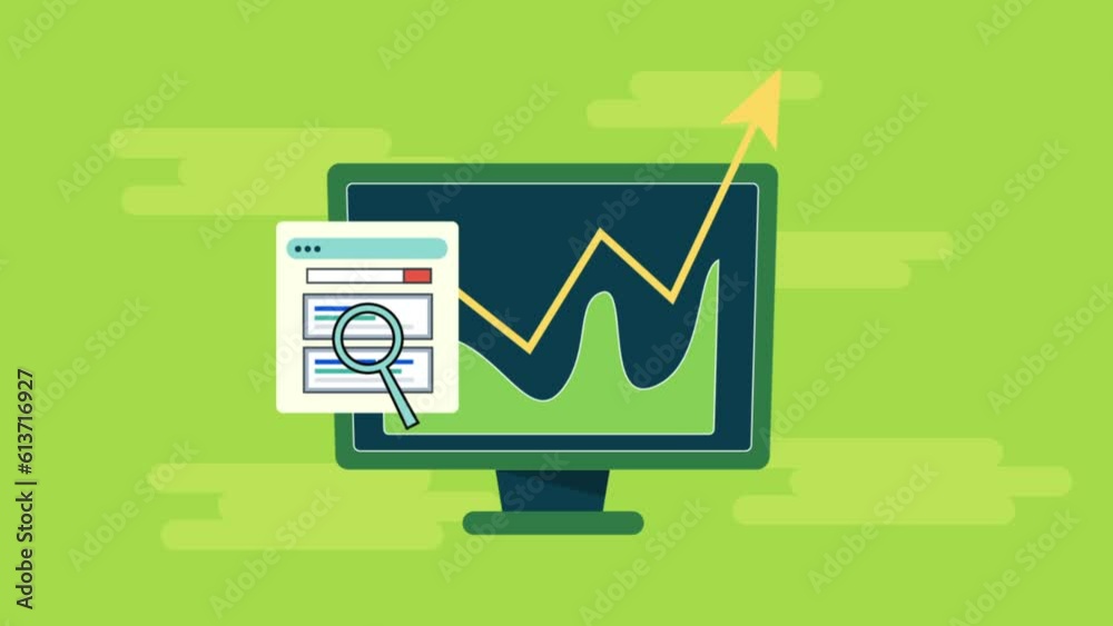 Website search engine organic traffic increasing. Website SEO marketing. Website audit. Growth in online business.