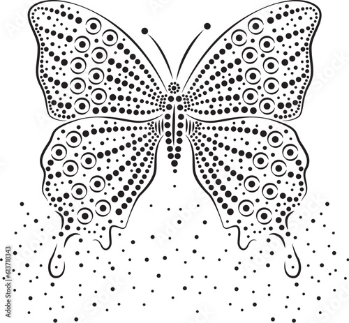 butterfly illustration rhinestones 