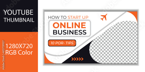 custom youtube thumbnail template design for online business