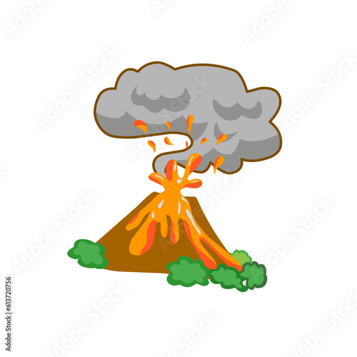 Illustration of a volcanic eruption