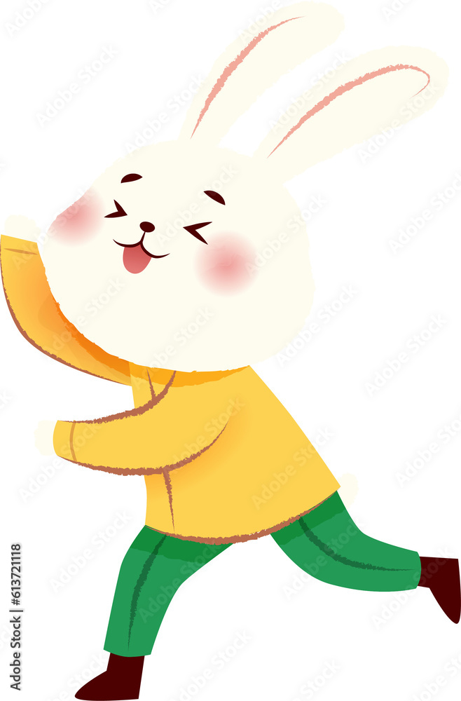 Fototapeta premium Cute Rabbit Dancing