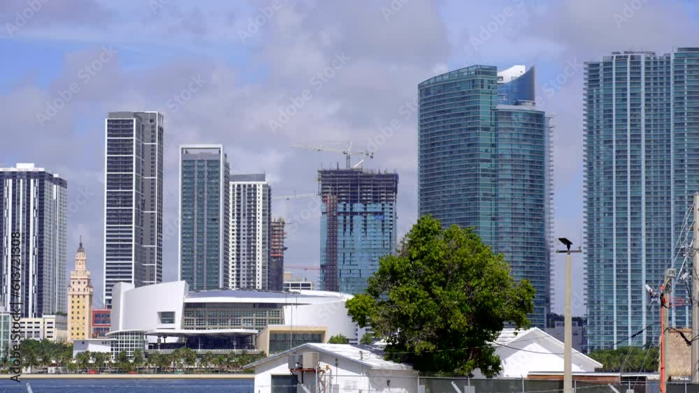 Highrise architecture Downown Miami 4k telephoto prores video Highrise architecture Downown Miami 4k telephoto prores video