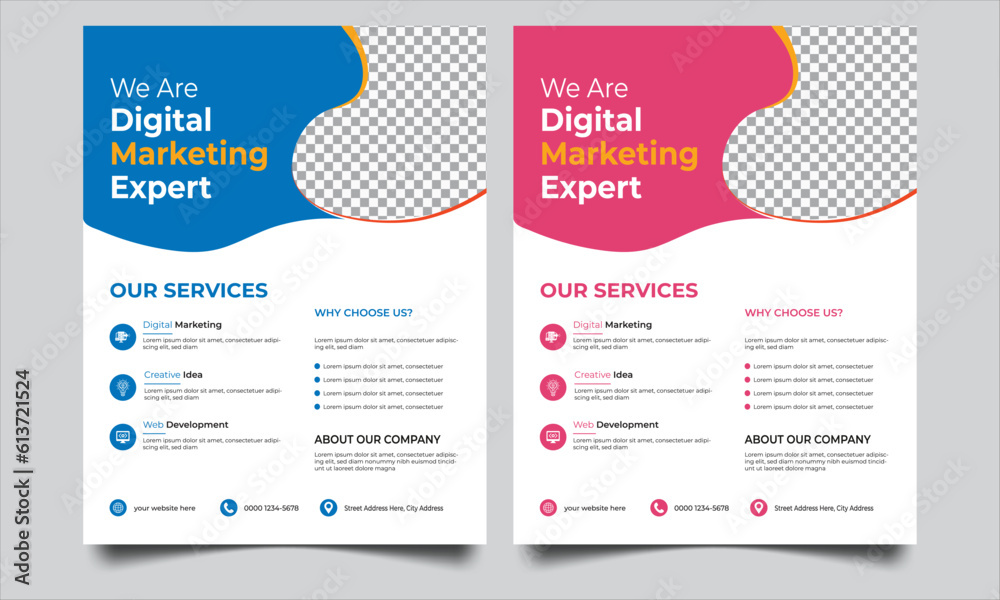 Corporate business flyer design template. digital marketing flyer.