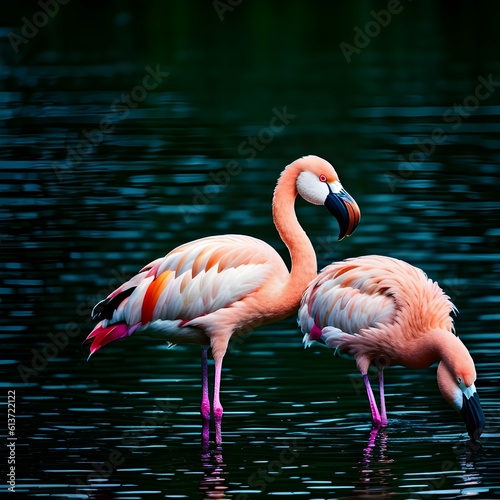 flamingos in the water, wildlife photography, photograph, high quality