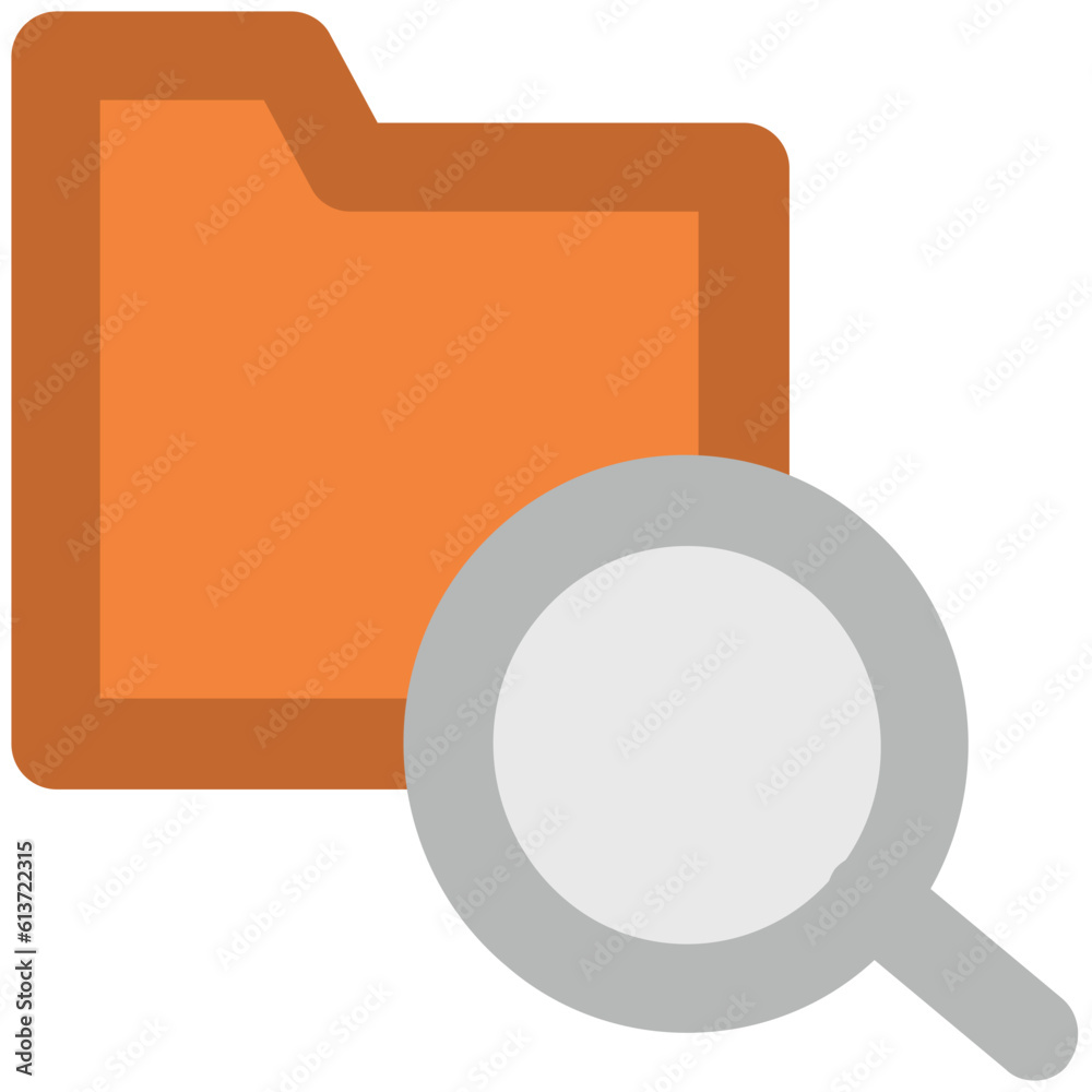 Flat rounded icon of search folder Flat rounded icon of search folder