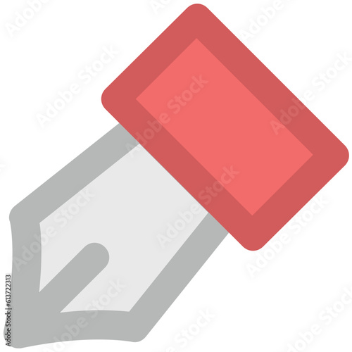 Editable flat icon of pen nib 