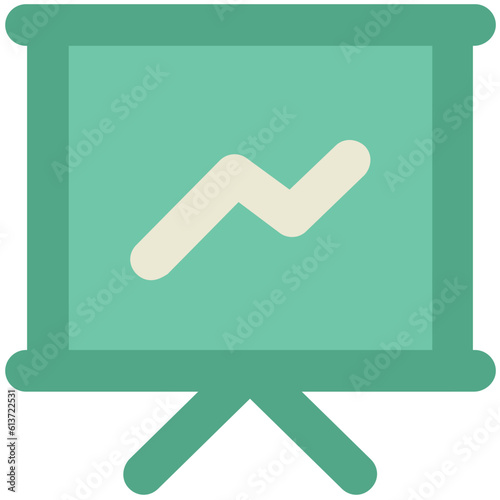 Flat rounded icon of presentation 