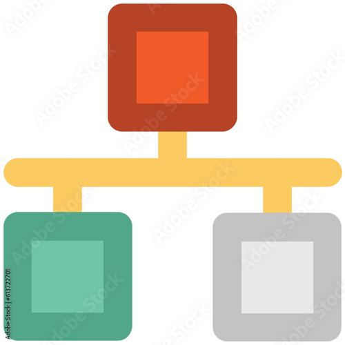 An editable flat icon of hierarchy 