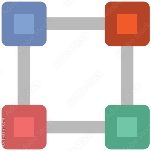 Flat rounded icon of graph 