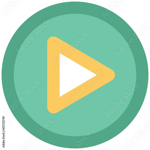 Play button flat rounded icon Free Download Play button flat rounded icon - GFXLoad