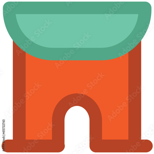 Flat rounded icon of graph 