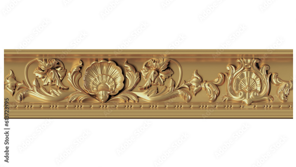 antique golden carving border ceiling profile 