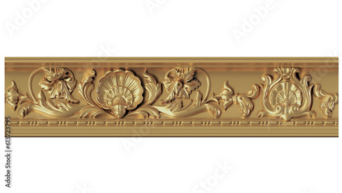 antique golden carving border ceiling profile 