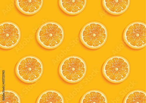 Slices of fresh orange for summer background.