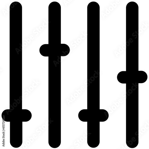 Flat icon of volume adjuster 