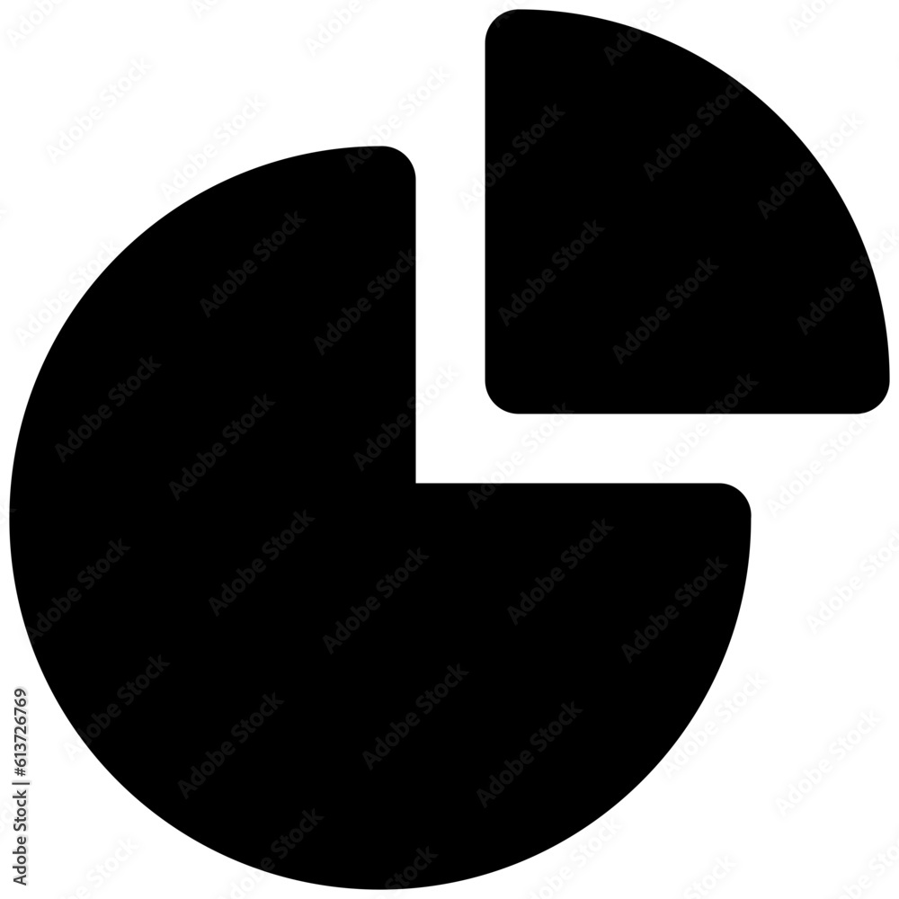 Business analysis, flat rounded icon of pie chart Business analysis, flat rounded icon of pie chart