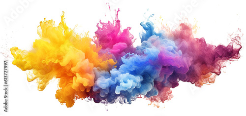 colorful smogs, clouds, splattered effect on transparent background