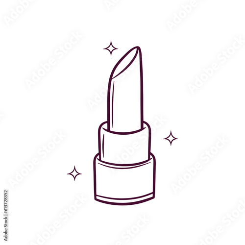 Hand Drawn Lipstick. Doodle Vector Sketch Illustration