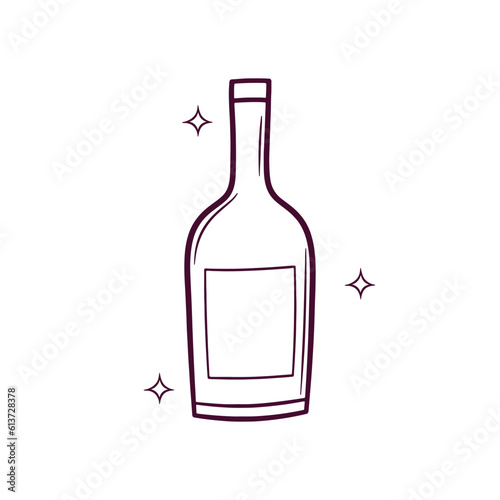Hand Drawn Bottle. Doodle Vector Sketch Illustration